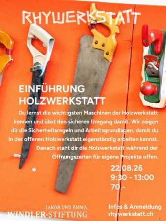 Rhywerkstatt – Einführungskurs Holz