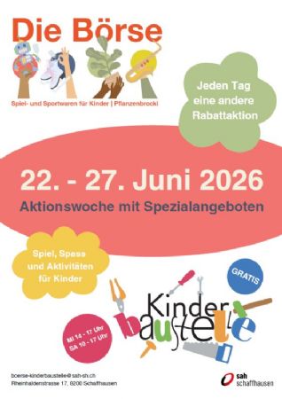 Aktionswoche mit Spezialangeboten Börse und Kinderbaustelle – ABGESAGT!