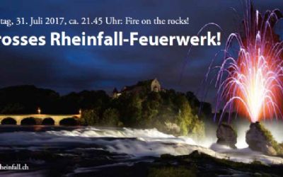 «Fire on the rocks!» - Grosses Rheinfall-Feuerwerk